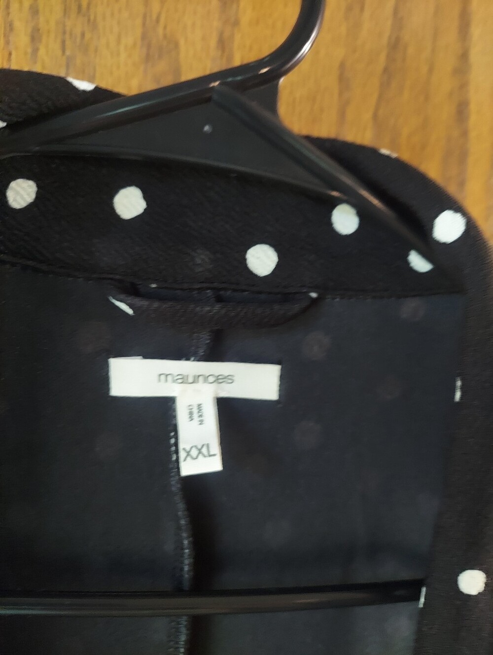 Maurices Polka Dot Open Front Blazer XXL Black White 3/4 Cuffed Sleeve Lightweig - Picture 4 of 9